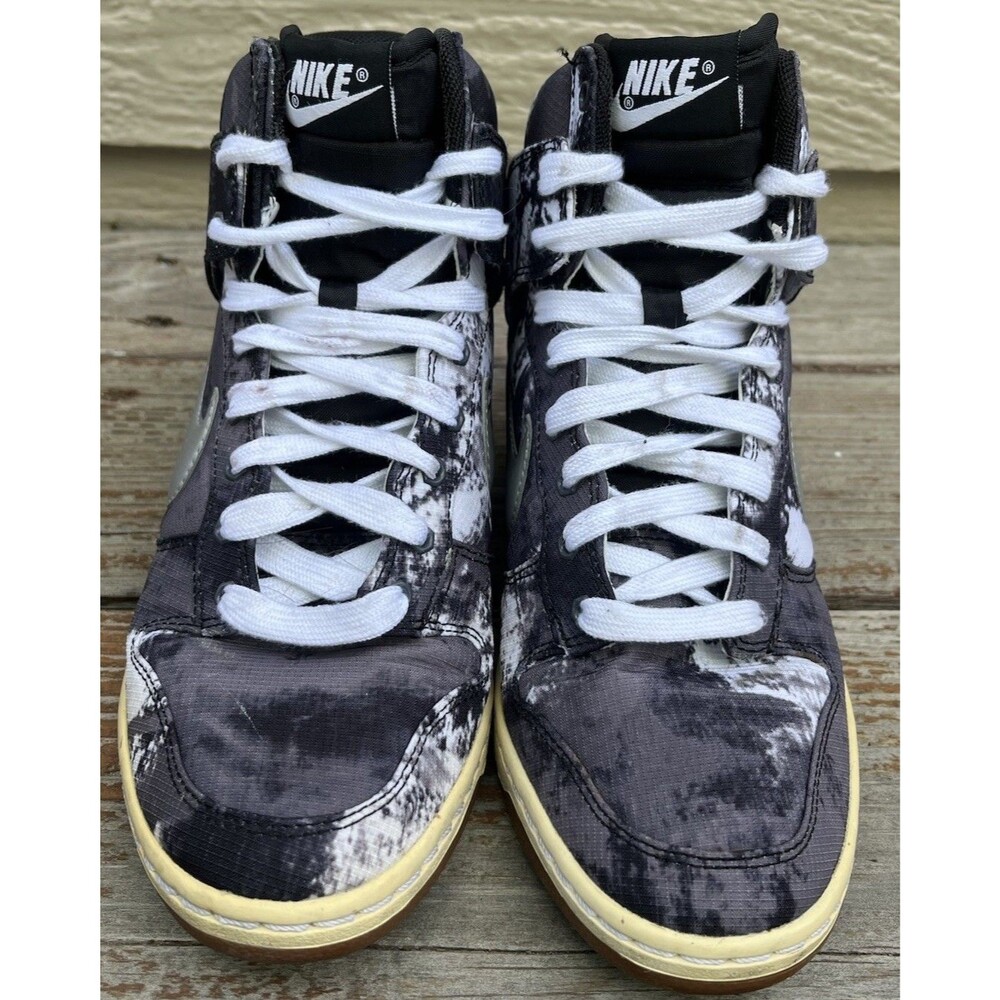 Nike Dunk Sky Hi High Women's 8 Hidden Wedge Sneakers Black/Gray 543258-004 - Picture 3 of 12